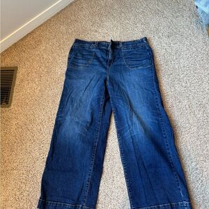 Torrid Dark Blue High Rise Wide Leg Jeans